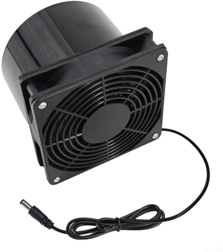 JINSBON Extracteur de ventilateur industriel, 12 V, bride de conduit avec câble, installation facile pour cuisine, serre, maison d'animaux domestiques