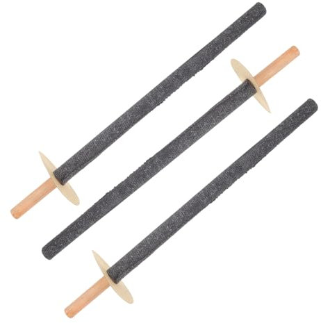 Happyyami 3pcs Wooden Handheld Fire Torches Self-igniting Outdoor Garden Torches Coated Wax Bright Flame for Wedding Festival Camping and Outdoor Decor