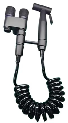 Grifo moderno de limpieza de inodoro con doble trapeador, montado en la pared, válvula de ángulo de agua con función de salida doble, válvula de cerámica no eléctrica(Popular)