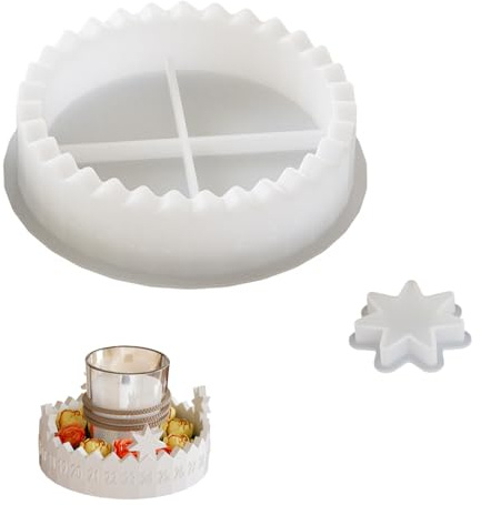 Silicone Mould Advent Calendar Christmas, Silicone Mould Advent Wreath Casting Moulds Star Christmas Casting Mould Advent Wreath Silicone Candle Holder for DIY Crafts, Soap, Epoxy Resin