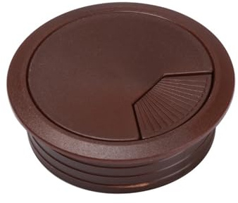 KFGISD, 10PCS 60/80mm Desk Table Plastic Cable Hole Cover PC Computer Desk Round Wire Tidy Grommet Cable Organizer,Cable Grommets(Dark Brown,60mm)