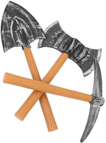 BESPORTBLE Set 3 Pezzi di Oggetti di Scena Nano Cosplay, Piccone Finto, Doppia da Cosplay e Pala Giocattolo Leggera per Feste a Tema e Spettacoli Teatrali