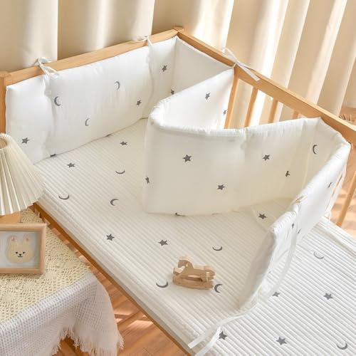 PTKG Randpolsterung Babybett,Kinderbett Seitenschutz,Abnehmbar Als Randpolsterung,Kinderbettgitter zum Vertikalen,Superdicker Antikollisions Teppich,fürs Bett Kopfschutz,C1,200 * 28cm