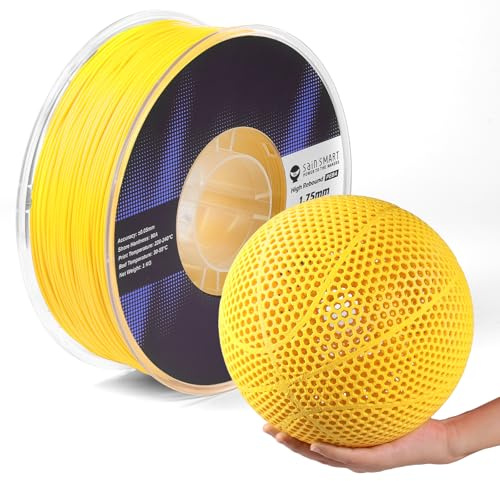 SainSmart PEBA hög rebound 90A flexibel tråd, 1 kg, Super TPU med 78% hög rebound, 20% lättare och 2x snabbare utskrift, nylonbaserad styrka, justerbar flexibilitet, 1,75 mm, gul