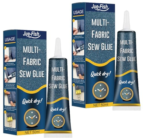 2 Stück 50ml Textilkleber Waschmaschinenfest Waschmaschinenfest Und Bügelbeständig, Stoffkleber Textilkleber, Stoff Kleben Statt Nähen Für Baumwolle, Denim, Polyester Und Mehr