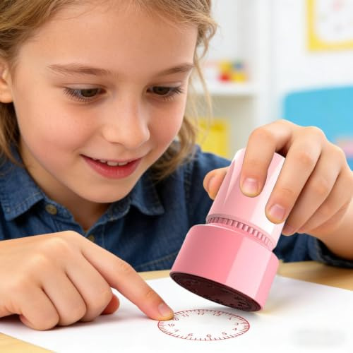 Hasihendy Lernuhr-Stempel, Uhren Stempel Spielzeug, Tragbares Kinder Uhrzeit Lernen, Kinder Lernen Uhr Erkennen Spielzeug, Für Vorschulkinder Und Kleinkinder Farbe