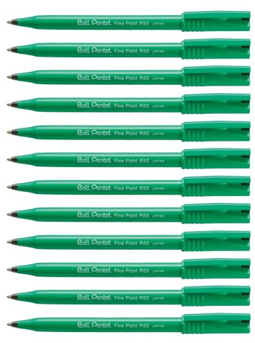 Pentel R50 Tintenroller Ball 0,4mm, 12 Stück, schwarz