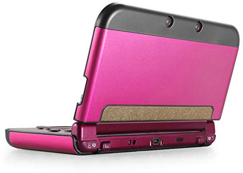 TNP Schutzhülle kompatibel mit Nintendo New 3DS XL LL 2015, Hot Pink – Kunststoff + Aluminium Ganzkörper-Schutzhülle zum Aufstecken, Hartschalenhülle mit neuem modifiziertem Scharnier-Design