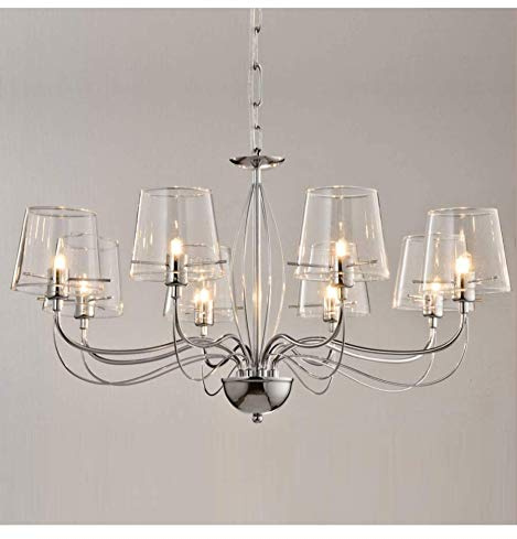 KosiLicht - Kronleuchter Barock Design 8 -flammig transparent Glas (8xG9) - Matane