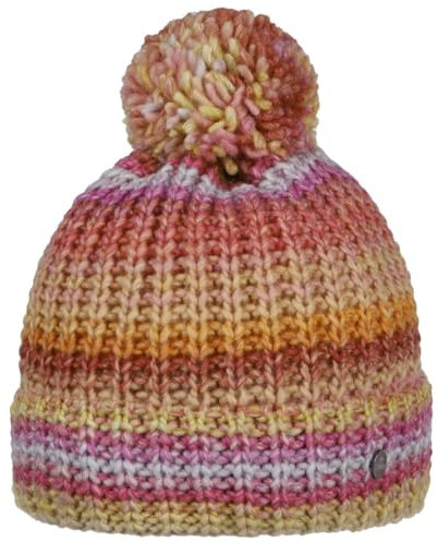 LIERYS Finja Bommelmütze Strickmütze Damen Made in Germany Pudel-wintermütze Schurwolle Beanie Herbst/Winter pink One Size