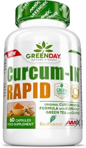 AMIX - Suplemento Deportivo - Curcum-In Rapid en Formato de 60 Cápsulas - Alto Contenido en Té Verde y Café Verde - Ayuda a Mejorar la Recuperación Muscular