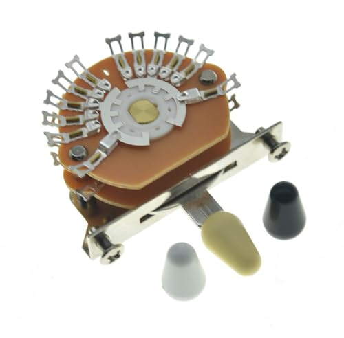 KAISH Guitar 5-way Super Switch Pickup Selector Super Switch 4-Pole Double Wafer for Strat/Tele Guitars with Black/Ivory/White Tip