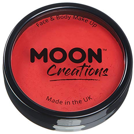 Moon Creations Pro Gesichts- und Körper-Make-up, professionelle Farbfarben-Kuchentöpfe für Gesichtsfarbe, Kostüme, Feste, Halloween für Kinder, Erwachsene (hellrot, 36 g)
