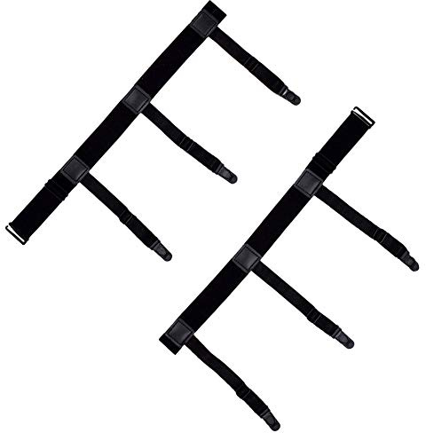 DonDon Tirantes con soporte para camisa elástico y largo ajustable negros 2 piezas
