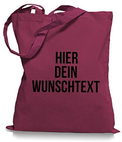 Ma2ca Stoffbeutel Jutebeutel mit Wunschtext/Selber gestalten mit dem Amazon T-Shirt Designer/Beutel Druck/Designertool Tragetasche/Bag/Jutebeutel WM1