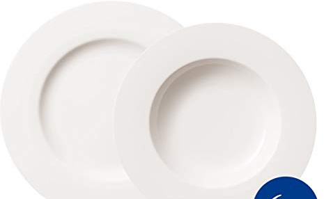 Villeroy & Boch 10-1380-7611 Twist Plate 6 People 12-Piece Elegant Premium Porcelain Crockery Set White Dishwasher Safe, 12-teilig