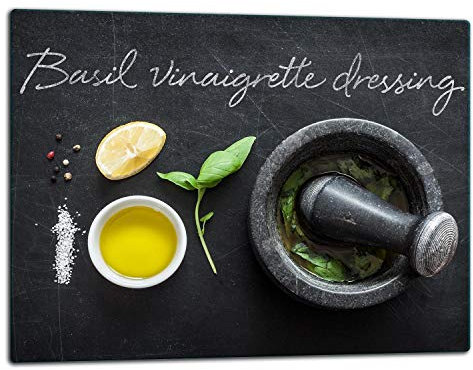 TMK ArtDeko – Schneidebrett Glas – Glasschneidebrett für die Küche 52x40 cm – Robust, Hygienisch & Rutschfest – Glas Schneidebrett – Zusätzliche Arbeitsfläche – Vielseitige Nutzung