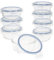 AKTIVE Max Home 16535 Lot de 8 boîtes hermétiques en Verre compatibles avec Fermeture éclair et couvercles Transparents 580 ML