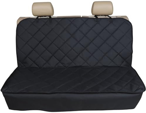 FOR Peugeot 208 (2012 ON) - Heavy Duty Black Strong Quilted Pet Dog Cat Hammock Rear Seat Cover Protector