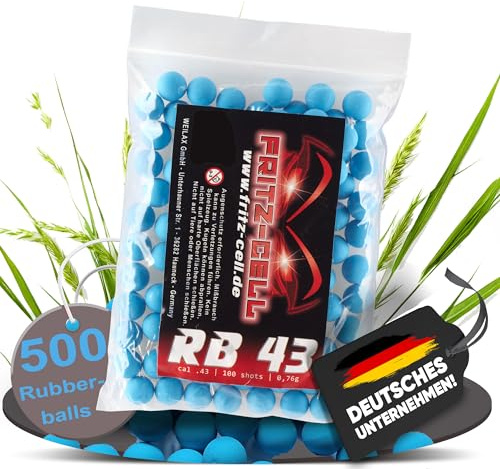 Fritz-Cell Rubberballs Kaliber .43 Gummigeschosse blau – 500 Stück