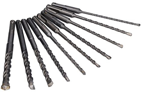 Steinbohrer-Set, 4-12 mm Durchmesser Hammerbohrer Rundschaft 160 mm Länge mit Koffer für Ziegel für Beton für Stein