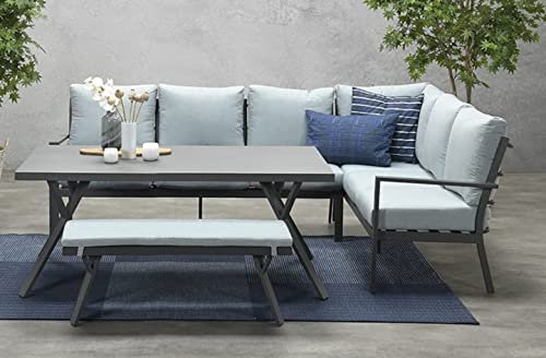 Garden Impressions Hohe Dining Aluminium Lounge Sergio rechts, inklusive wasserabweisender Kissen und extra hoher Rückenlehne