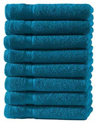 Zestri Frottier Gästehandtuch 8er-Set | Petrol 30x50 | 100% Baumwolle 500g/m² | Öko-Tex Standard 100 Handtuch Gästetuch