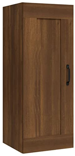 vidaXL Armario Colgante Espacio Almacenamiento Auxiliar Salón Mueble Pared Vitrina Decorativo para Casa Madera Contrachapada Roble Marrón