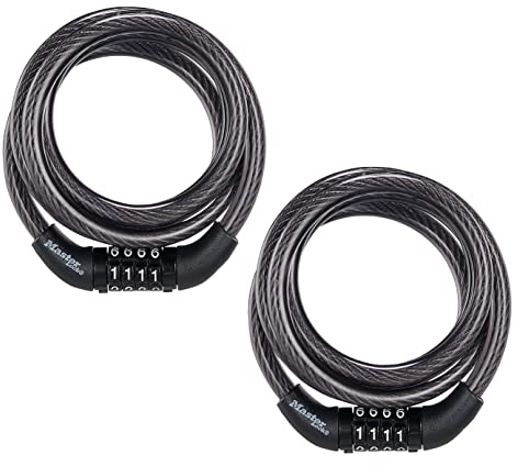 Master Lock Cable Bike Lock 4' 5/16 2-Pack, 8143T