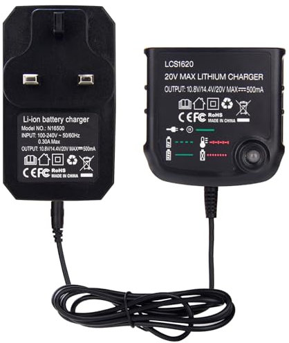 Umelee Lithium Ion Battery Charger Replacement LCS1620 for Black & Decker 10.8V/14.4V/20V Li-ion Battery LB20, LBX20, LBXR20, LBXR20-OPE, LBX4020, LB2X4020, LBXR2020-OPE, LB2X3020-OPE (UK Plug)
