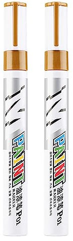 ihreesy Reifen Stift Reifenmarker Auto, Lackstift Reifenmarker Lack Auto Reifenmarker Wasserdichter Markierstift Reifenmarkierungsstift Reifenstift für Auto Motorrad Reifen Reifenprofil,Gold