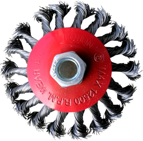 SIO 2x Cepillo de Acero Trenzado para Amoladora M14 100mm – Disco de Alambre para Radial – Cepillo Circular Profesional para Eliminar Óxido, Pintura y Soldadura en Metal - Cepillos Abrasivos de Púas