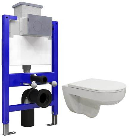 Rimless Vortex FlushTechnology Wall Hung Toilet & 0.82M Concealed Cistern