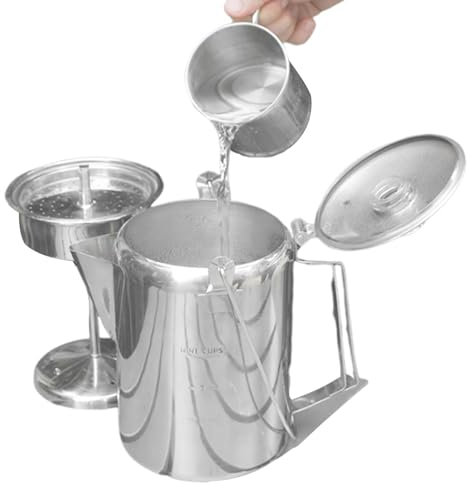 Xasbseulk Lagerfeuer Kaffeekanne, Kaffee Perkolatoren Herd, Camping Perkolator für Gruppen, 9 Tassen Kapazität für Camping im Freien