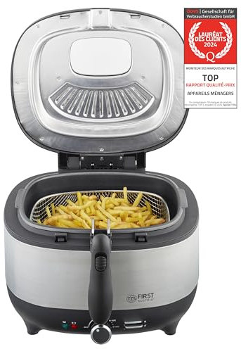 TZS First Austria Fritteuse | 3,5-Liter | Antihaftbeschichtung | isolierter Frittierkorbgriff | Metall-Luftfilter | 1800W
