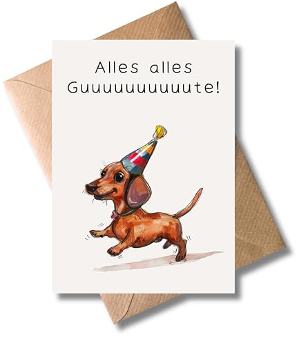 WBdesignz Alles Gute Karte - Lustige Geburtstagskarte mit Umschlag Charmante Glückwunschkarte Geschenkkarte zum Geburtstag Happy Birthday Karte Feier Party (DIN A6)