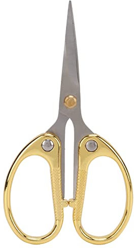 ANKROYU Stickschere, Edelstahl-Bastelschere, kleine Edelstahlschere, leicht schneidende Nähschere zum Nähen, Einfädeln, Handarbeiten (Gold)