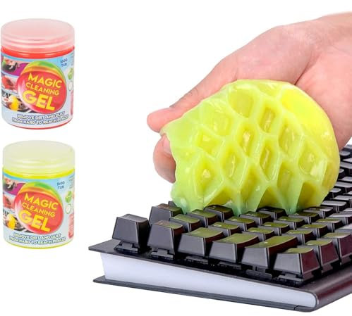 2pk Universal Cleaning Gel, Fragranced Dust Cleaning Putty for PC, Keyboards, Cars, Home, Office, 160g Reusable Dust Removal for PC Laptop and Computer Accessories
