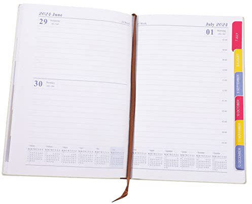 COHEALI 2024 Zeitplan Notizbuch Englisch Akademischer Planer Tagesplaner Planer Notizblock Verschleißfestes Notizbuch