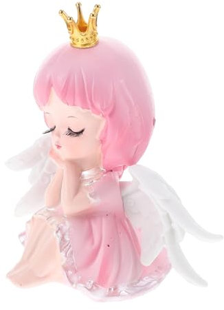 Toyvian Tortenaufsatz Engel Mädchen Miniatur Feenfigur Ballettmädchen Kuchendekoration Rosa Harz für Geburtstag Hochzeit Babyparty Cupcake Heim und Autodekoration