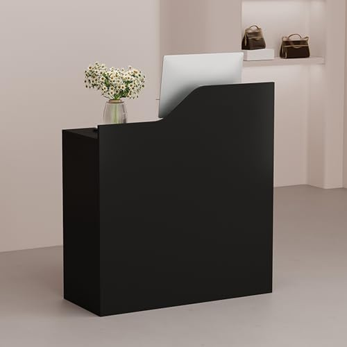 Leaceuv Empfangstheken,Rezeption,Rezeptionstheken,Empfangstheke, Schubladen,Empfangstresen,Tresen Bar Theke Messetheke,Modern Kassen Stehtisch,für Hausbar,Büro,Salon,Firmen,Klinik(Nero,80x40x95cm)