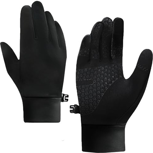 Waihoeer Running Gloves, Lightweight Touch Screen Gloves Winter Gloves Thermal Liner Men Women for Cycling Biking Sports Walking (S)
