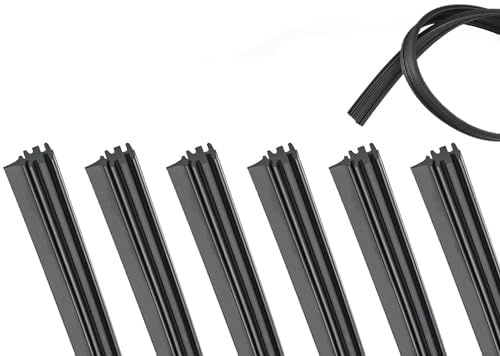 GIUSOBG 6 Pezzi 800mm Gomma di Ricambio per Tergicristalli, Gommini Tergicristallo, Strisce di Gomma di Ricambio Ricariche per Spazzole Tergicristallo Universale