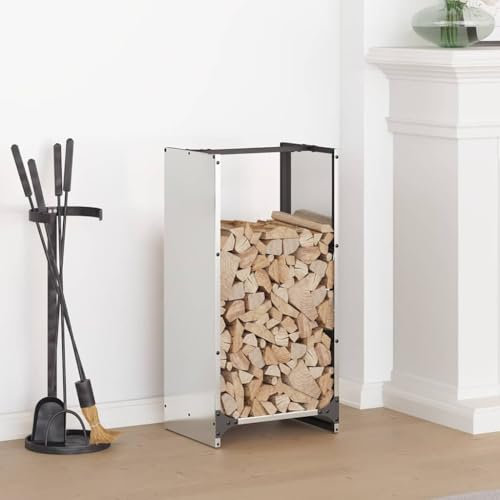 Xichuzi Brennholzregal 40x30x80 cm Edelstahl, Kaminholzregal Aussen, Holzstapelhilfe, Carport, Sichtschutz Garten, Kaminholzregale - 864235