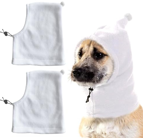 CQJ Hundemütze, Leopardenmuster, Flanellmütze, für Weihnachten, Winter, warme Mützen, niedliches Zubehör, Hals-Ohrenwärmer, Pullover, Kapuze, warmer Schal, beruhigende Hundekapuze für kleine