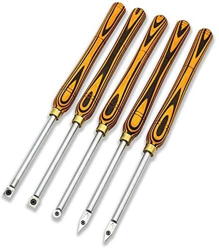 LZTDSBX Scalpelli da Legno Professionali Set di Utensili da tornio con impugnature comode e Inserti in Metallo Duro tondi e Quadrati diamantati