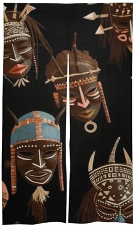 Tenda oscurante per porta, stile africano, etnico, tribale, divisorio, divisorio, per soggiorno, porte d'ingresso, porte scorrevoli (140 x 43 cm)