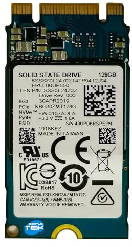 SIMPLETEK - Leistungsstarke interne M.2 2242 128GB NVMe PCIe 3.0 x2 SSD mit 3D TLC und HMB Speicher für kompakte Laptops (Generalüberholt)