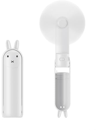 Tomedeks Mini Ventilatore Portatile,Mini Ventilatore USB Ricaricabile,Ventilatore da Esterno,Ventaglio da Borsetta,Ventilatore da Tavolo Pieghevole,Ventilatore Silenzioso e Potente(Blanco/B)