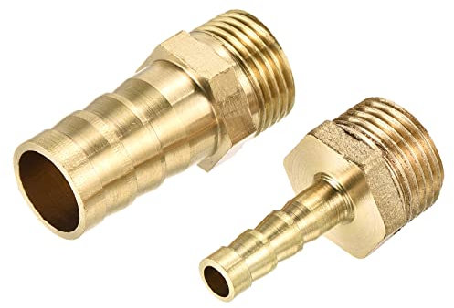 QUARKZMAN Latón Púa Manguera Montaje Conector Adaptador 14mm x G3/8, 6mm x G3/8 Macho Tubo 4 Pulgadas 1 Juego